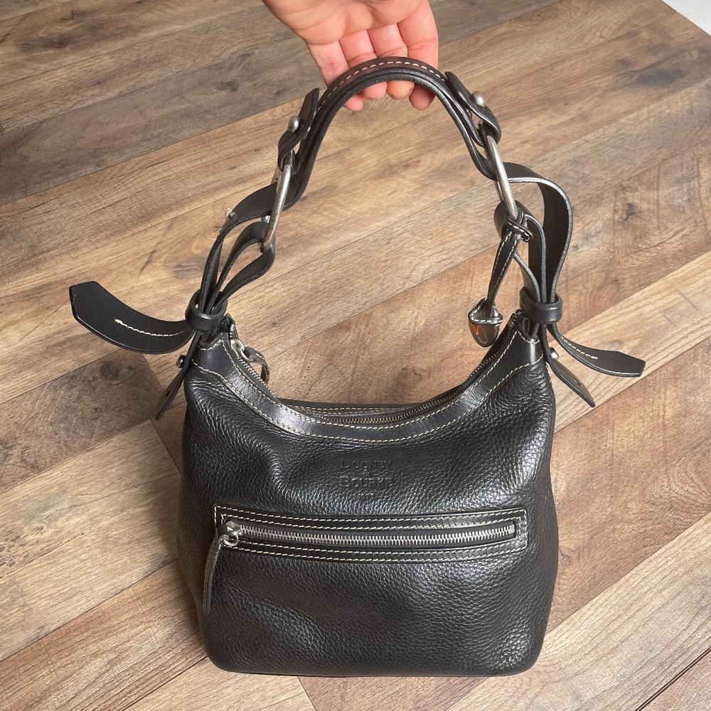 Dooney & Bourke 1975 Women's Purse Black Pebble Leather HOBO Slouch East West